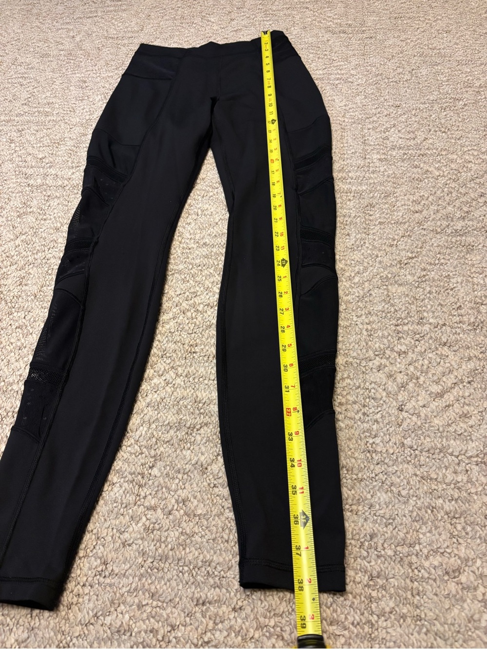 lululemon athletica Black High-Rise Mesh-Panel Leggings - Picture 2 of 7